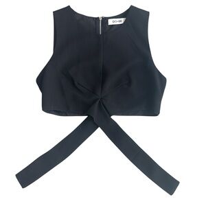 DO+BE Black Twist Tie-Front Crop Top